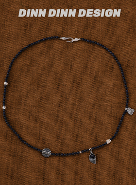 DINN DINN DESIGN度假项链蓝色串珠吊坠项链新款精致百搭高级感