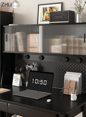 书桌置物架桌上书架一体收纳电脑学习桌面储物增高餐边柜上柜定制