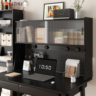 书桌置物架桌上书架一体收纳电脑学习桌面储物增高餐边柜上柜定制