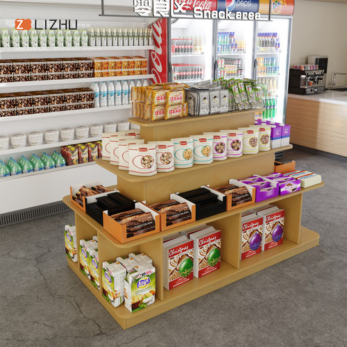 商业货架展示架进口食品服装店手办店饰品店中岛展台文具展台