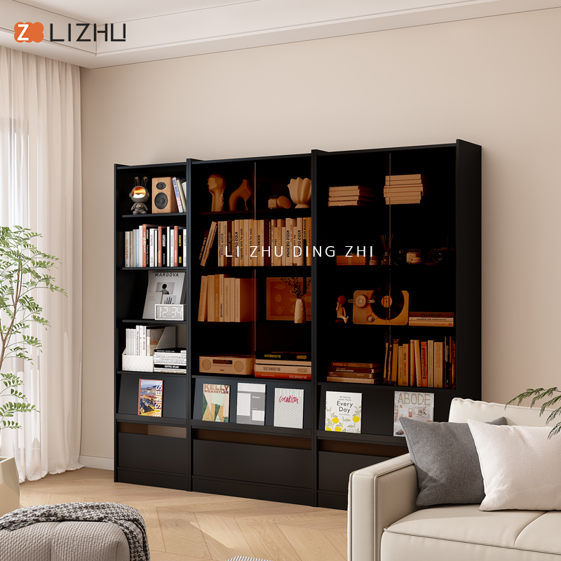 北欧书柜客厅整墙组合书柜
