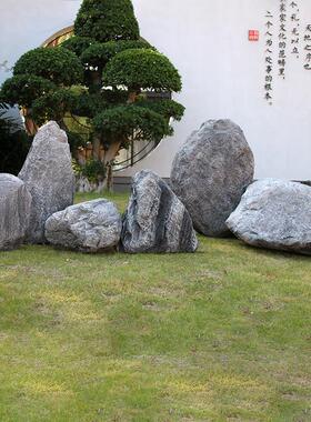 仿真空心石头摆件井盖遮挡刻字假山石户外庭院公园草坪绿化装饰品