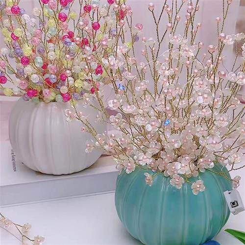 幸福花材料包珍珠色四叶花瓣花片abs仿珍珠非成品diy手工串珠