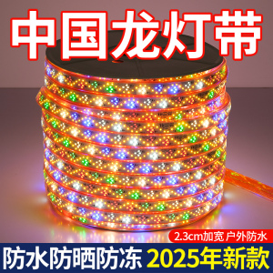 2025新款中国龙跑马LED灯带七彩氛围装饰超亮户外防水工程软灯条