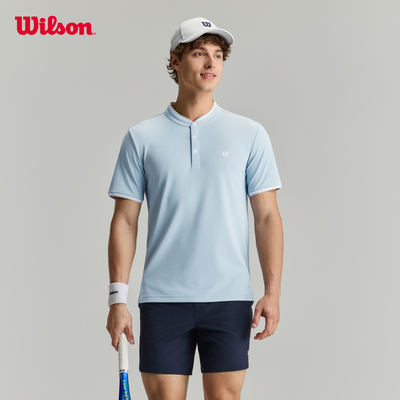 Wilson威尔胜男士HENLEY COLLAR速干网球运动短袖POLO衫