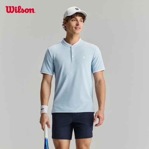 Wilson威尔胜男士HENLEY COLLAR速干网球运动短袖POLO衫
