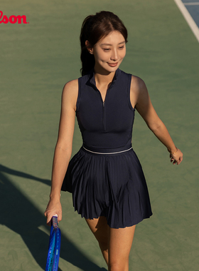 Wilson威尔胜官方女士WINNING后背镂空健身运动网球连衣裙