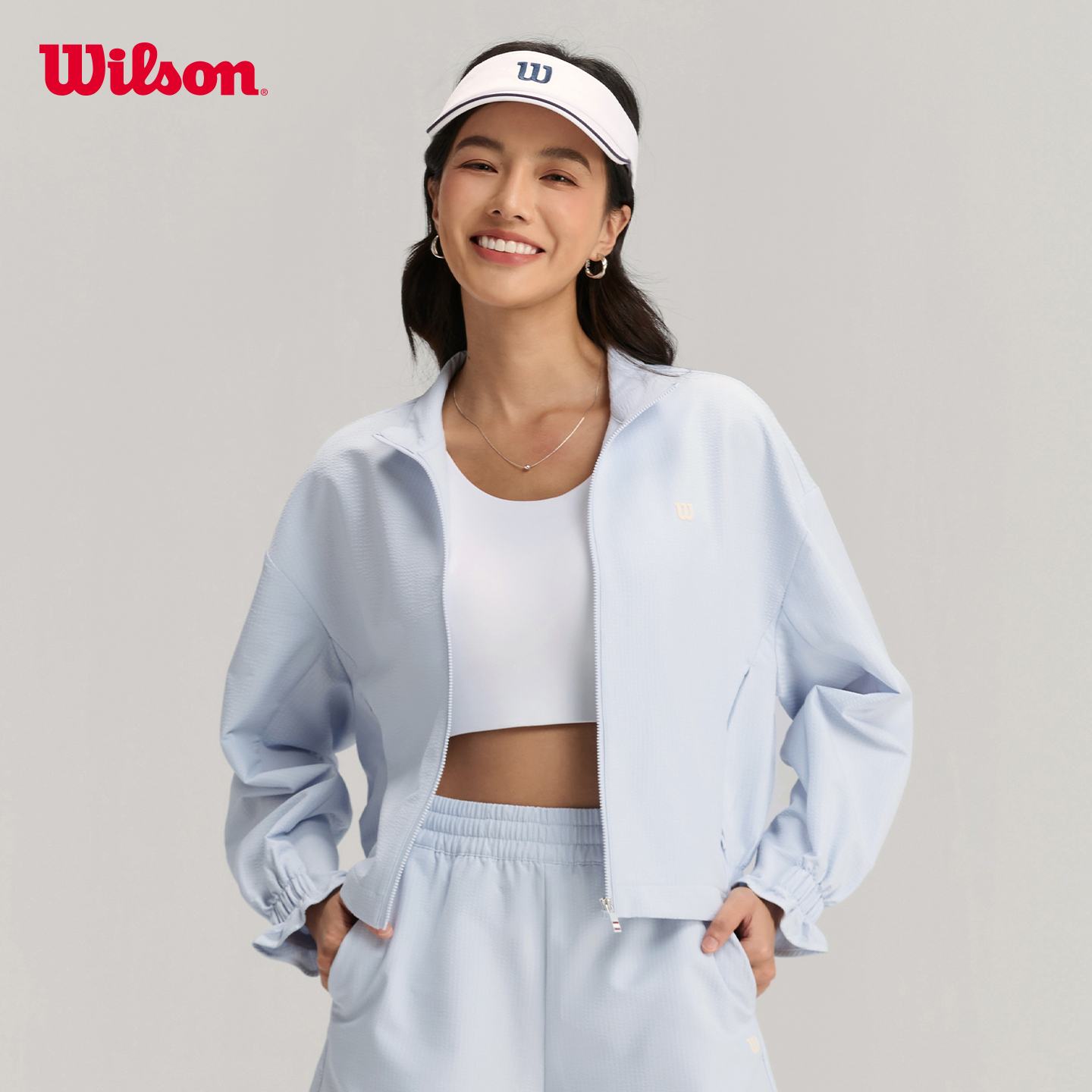Wilson威尔胜官方25秋季新款女士Contact全拉链立领网球梭织外套
