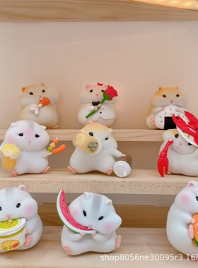 植绒款克拉克吃货仓鼠盲盒空想造物汽车摆件潮玩手办可爱公仔玩具