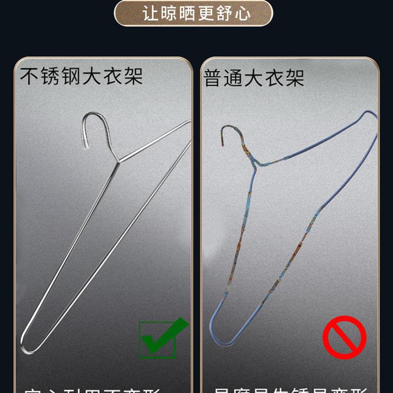 不锈钢家用大衣架晒被子床单专用长衣架宿舍阳台凉晾被套加大实心