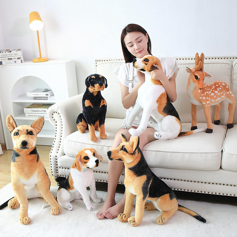 仿真狗大型假狗模型毛绒玩具牧羊犬斑点狗米格鲁罗威纳哈士奇道具