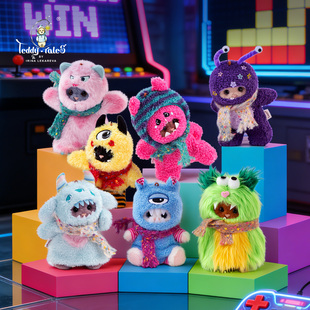 TeddyTales莉娜熊情绪萌兽可动猫玩偶怪兽挂件盲盒搞怪新年礼物