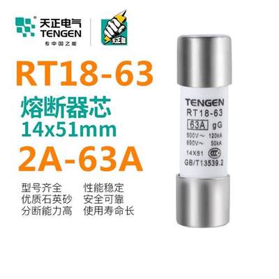 RT18-63天正 RT28-63 RT19-63熔断器芯子陶瓷保险管保险丝14*51MM