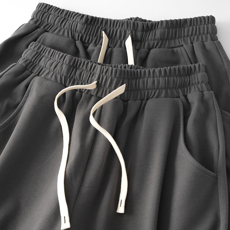 IT IS EASY TO WEAR GOD PANTS  260G HEAVYWEIGHT DARK GRAY SHORTS MENS DARK GRAY LOOSE CASUAL SHORTS WOMENS SUMMER