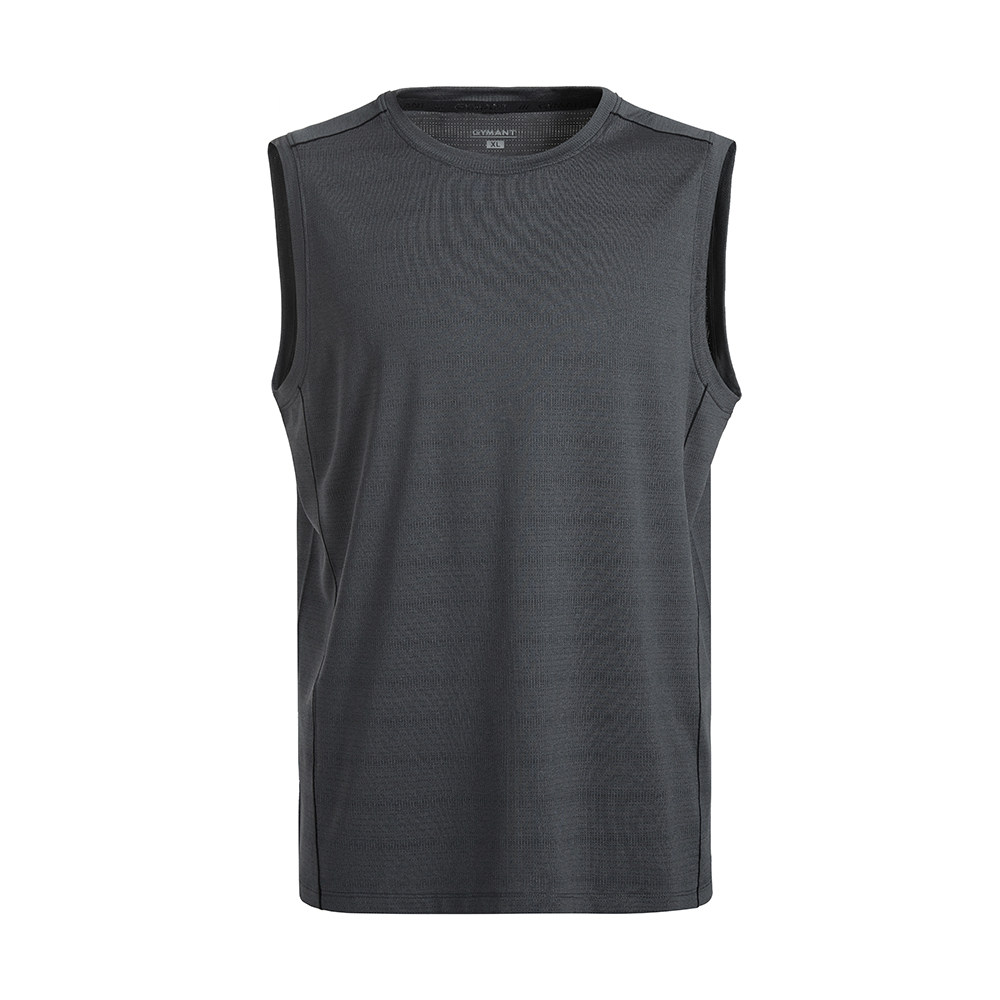 GYMANT肌肉蚂蚁春季新款运动健身衣高弹亲肤舒适深灰色男坎肩背心