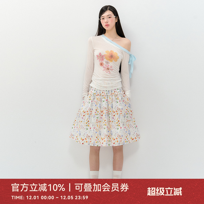 ANNATTO防晒长袖碎花打揽半身裙