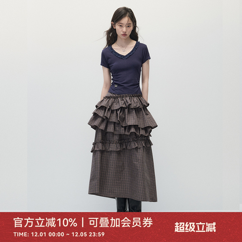 ANNATTOV领修身短袖T恤上衣