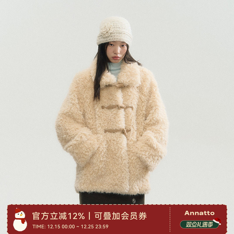 ANNATTO冬季保暖杏色毛毛外套女