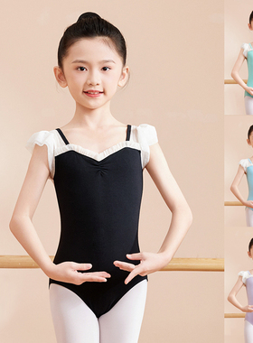 儿童芭蕾舞服女童夏季短袖练功服中国舞形体体操服拉丁舞跳舞衣服