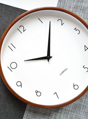 北欧极简挂钟ins客厅个性创意时尚现代简约家用卧室静音木质钟表