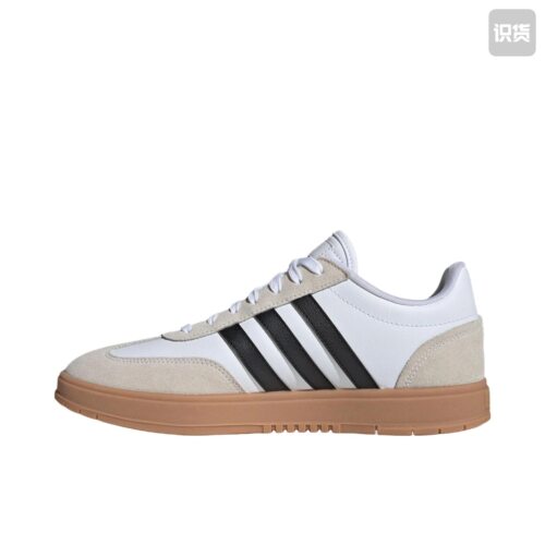 阿迪达斯adidas GRADAS低帮板鞋男女同款白棕色IE9044吴