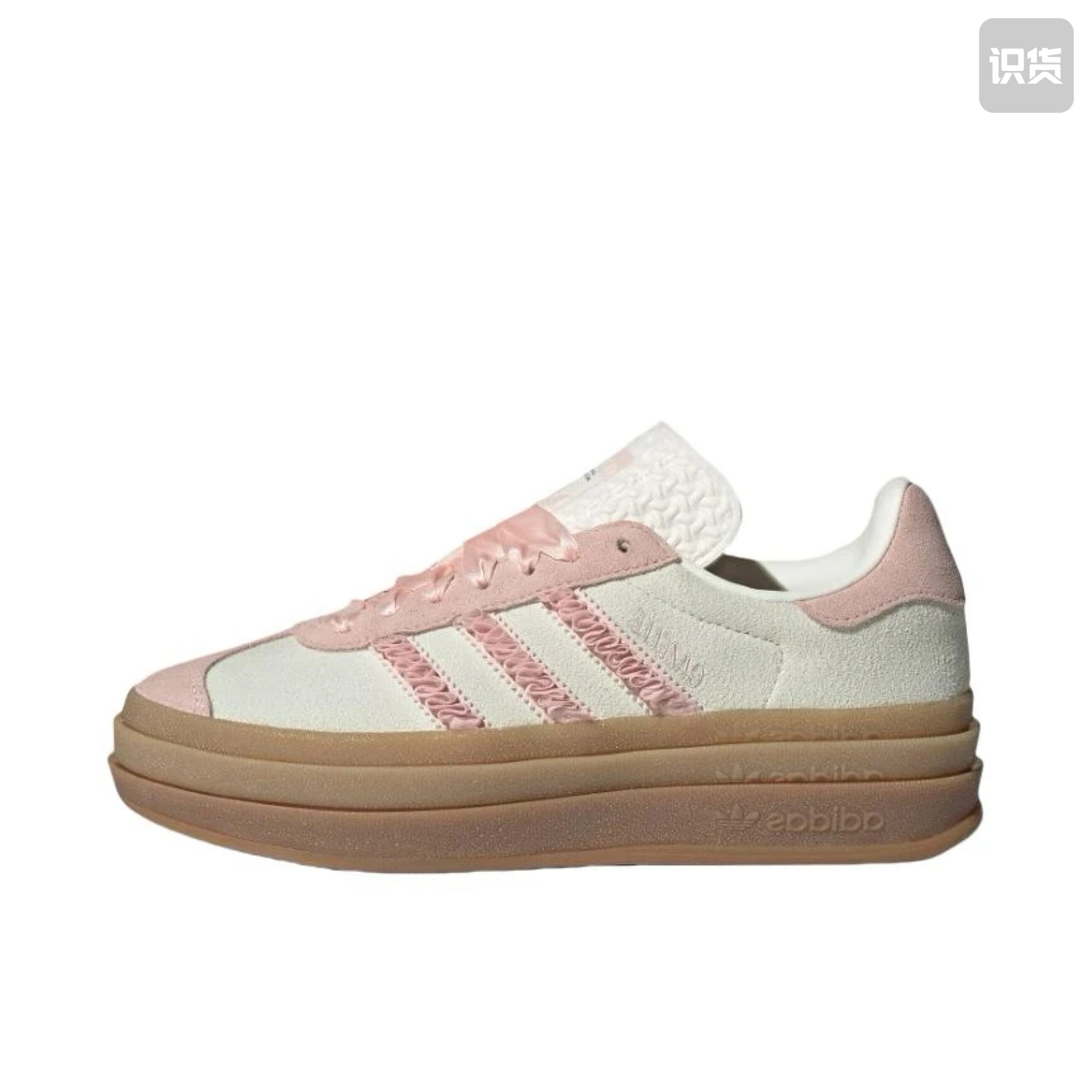 adidas originals GAZELLE BOLD低帮 板鞋 女款 象牙白JR8374黄图片