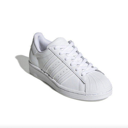 adidas originals Superstar贝壳头 纯白板鞋EF5399熊