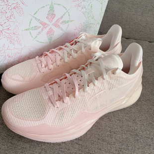 LiNing李宁利刃4V2 粉黛全掌䨻科技实战全能篮球鞋ABAU037-3