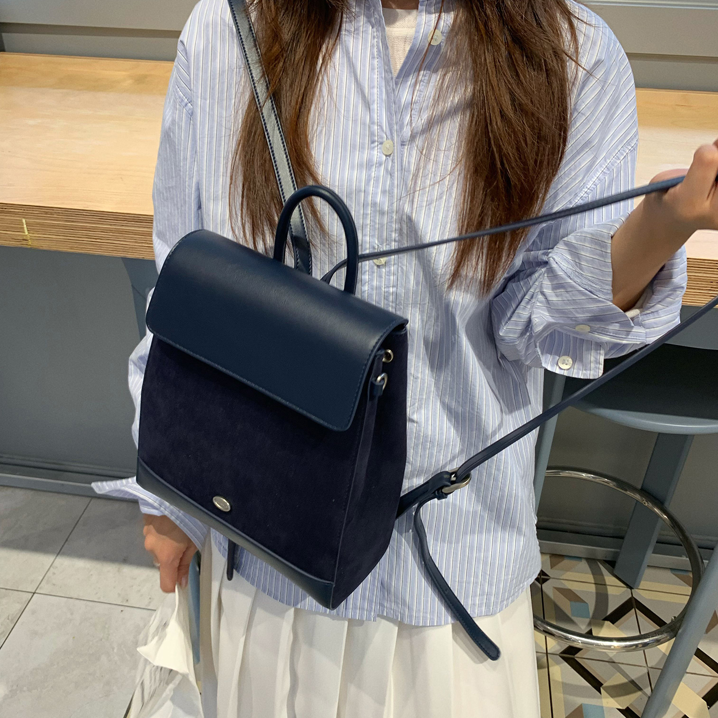 rolarola张元英同款学院风双肩包