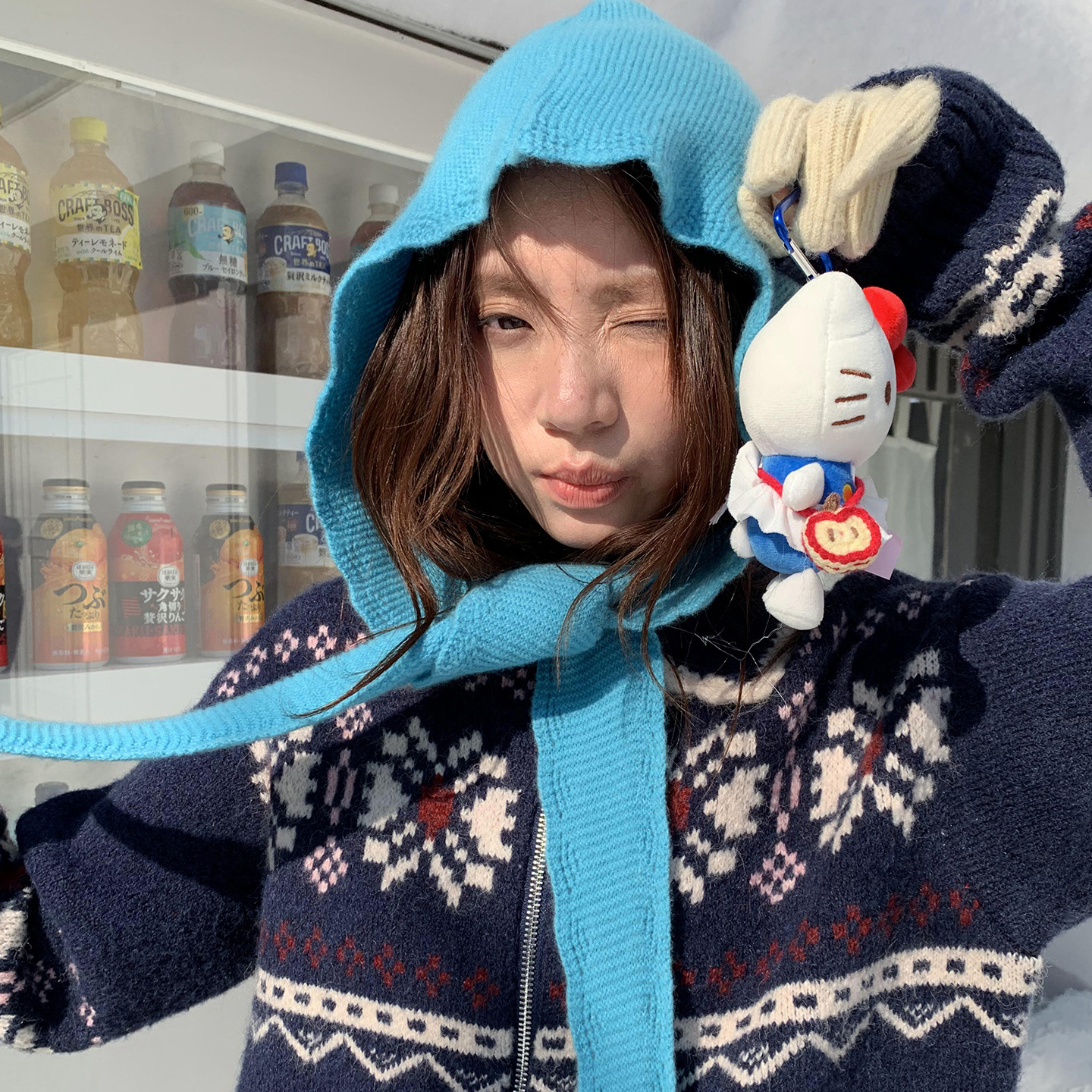 韩版连帽披肩百搭针织帽