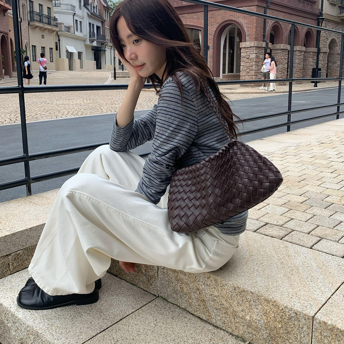 手工编织包法式度假风