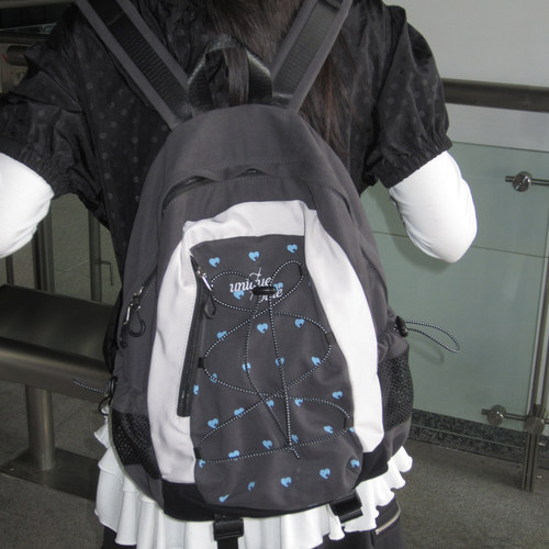 韩系大容量爱心女学生双肩包书包