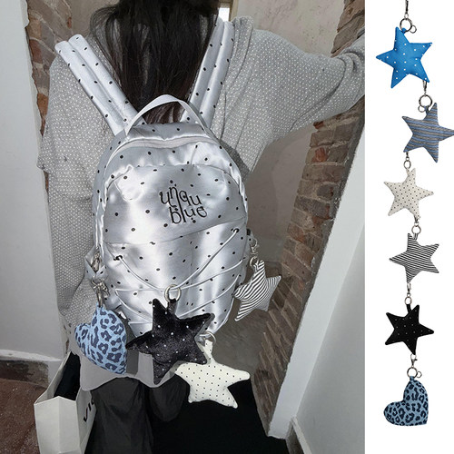 轻亚风海星波点爱心包包挂饰女