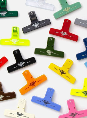 日本HIGHTIDE Penco夹子彩色复古塑料夹票据收纳夹零食封口夹乐谱夹摆拍用高颜值道具夜光读书夹大开口