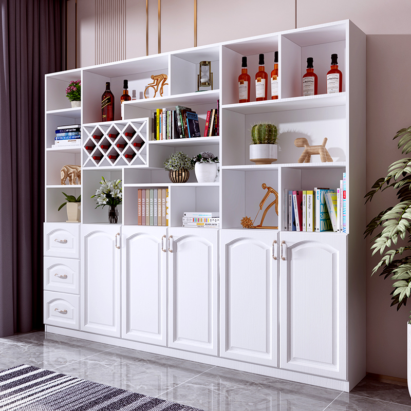 现代简约酒柜一体靠墙客厅