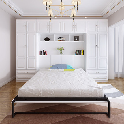 隐形床柜子一体多功能墙床小户型折叠床壁床带衣柜书房隐藏床家用