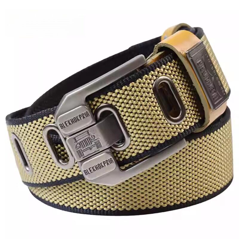 编织腰带男户外尼龙带针扣皮带青年休闲百搭帆布裤军训男士牛仔裤 - 世台旗觊店出品