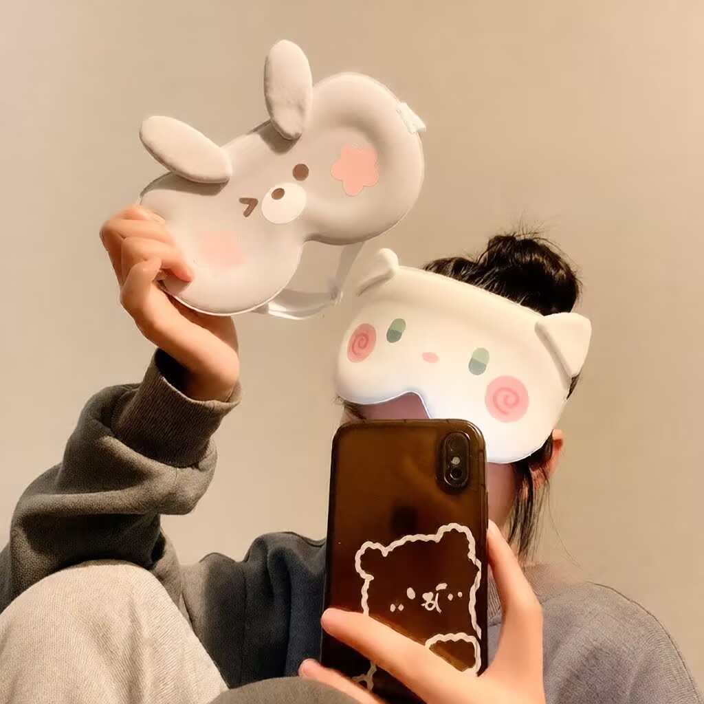 可爱3d立体眼罩遮光睡眠专用女士睡觉舒适不勒冰丝眼睛罩学生午休