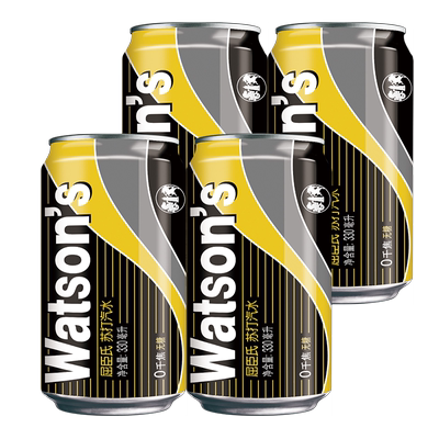 【秒杀】屈臣氏苏打汽水汤力味调酒气泡水碳酸330ml*8罐