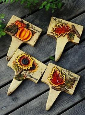 惊爆假日花园新品欧式花园石园艺杂货花插插杆标牌欢迎牌装饰品