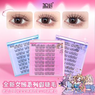 荔树韩式睫毛女团爱豆睫毛三款假睫毛书自然仿真三部曲单簇分段式