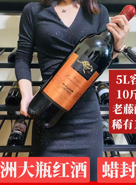 5000ml大瓶红酒10斤蜡封帽金属标澳大利亚进口干红葡萄酒单支5L正