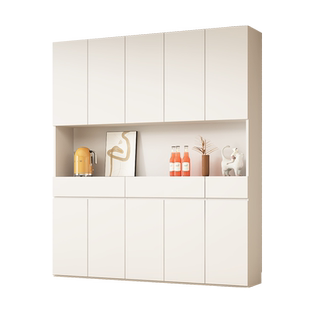 嗨佩小匠墙边薄柜30公分超薄款餐边柜双层靠墙一体白色茶水柜20cm