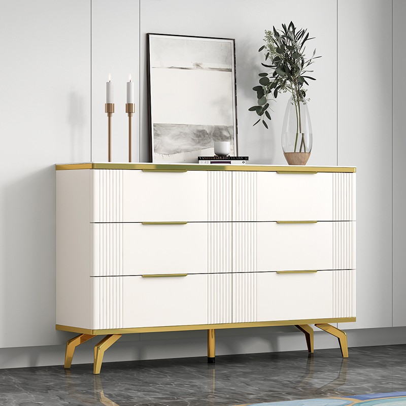 岩板斗柜轻奢超薄30cm卧室边柜收纳柜简约现代九斗柜客厅五斗柜