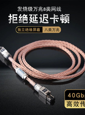 美国声弦冷冻单晶铜Cat8八类网线万兆高速电脑电竞路由器网络跳线