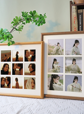 五月画馆实木宫格油画水彩画框来图来照片定制简易古装中日式相框