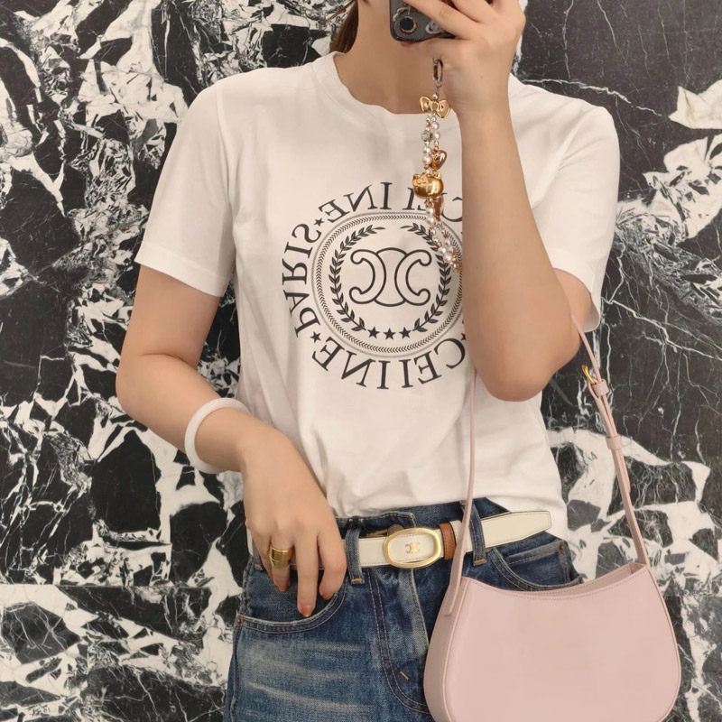 热卖南油2025夏季新款女装白色短袖T恤女圆领简约风格宽松版型棉