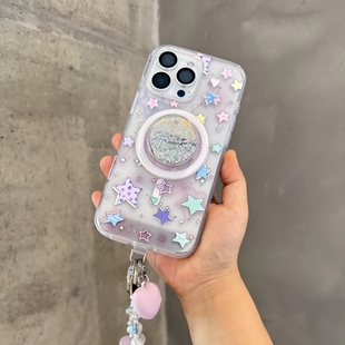 13手机壳情侣支架车载国风轻奢星星点灯 泡泡骚通用pop强磁吸手机壳适用于iphone17promax苹果16 代购