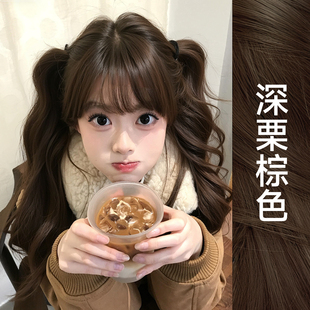 深栗棕色染发膏剂摩卡棕染发剂女植物在家天然纯黑茶色女正品 牌官