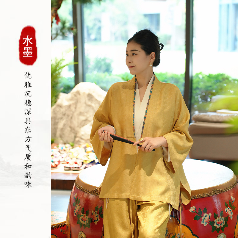 【金缕云纹】张林根正绢金染改良汉服外套M76206/裤子·M75206